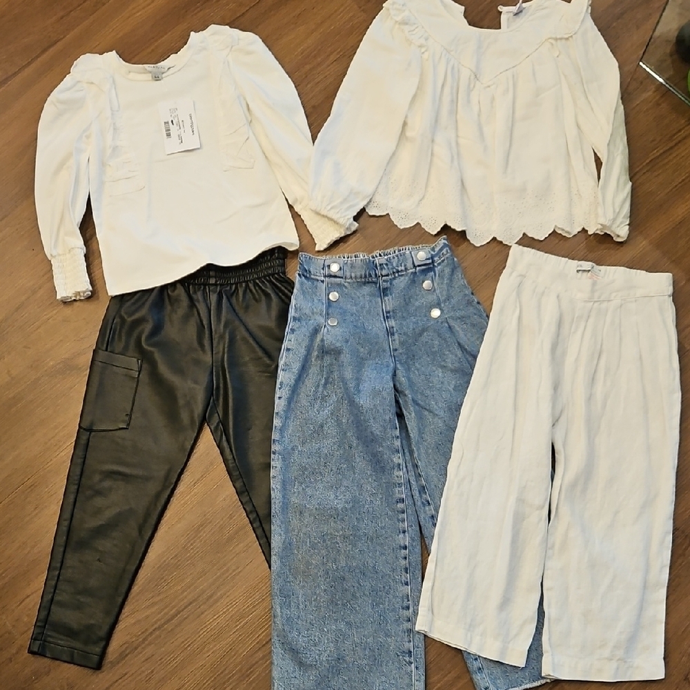 Habitual Kids White Top and Black Pants Set